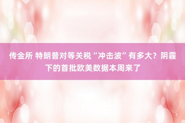 传金所 特朗普对等关税“冲击波”有多大？阴霾下的首批欧美数据本周来了